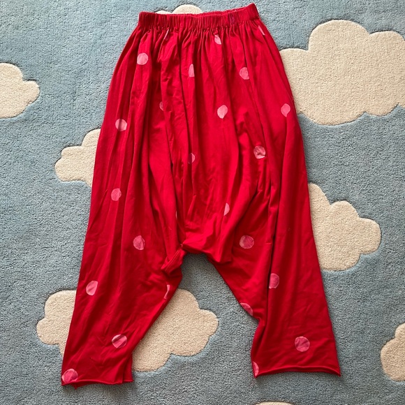 State the label perfect pants size small pink red polka dot- jersey pockets - Picture 2 of 3